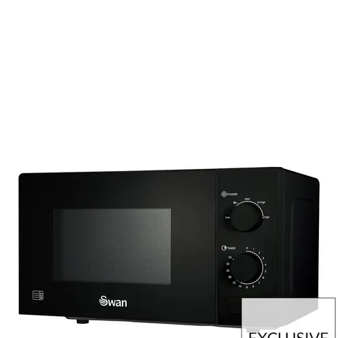 SWAN 20L 700W MANUAL MICROWAVE - BLACK