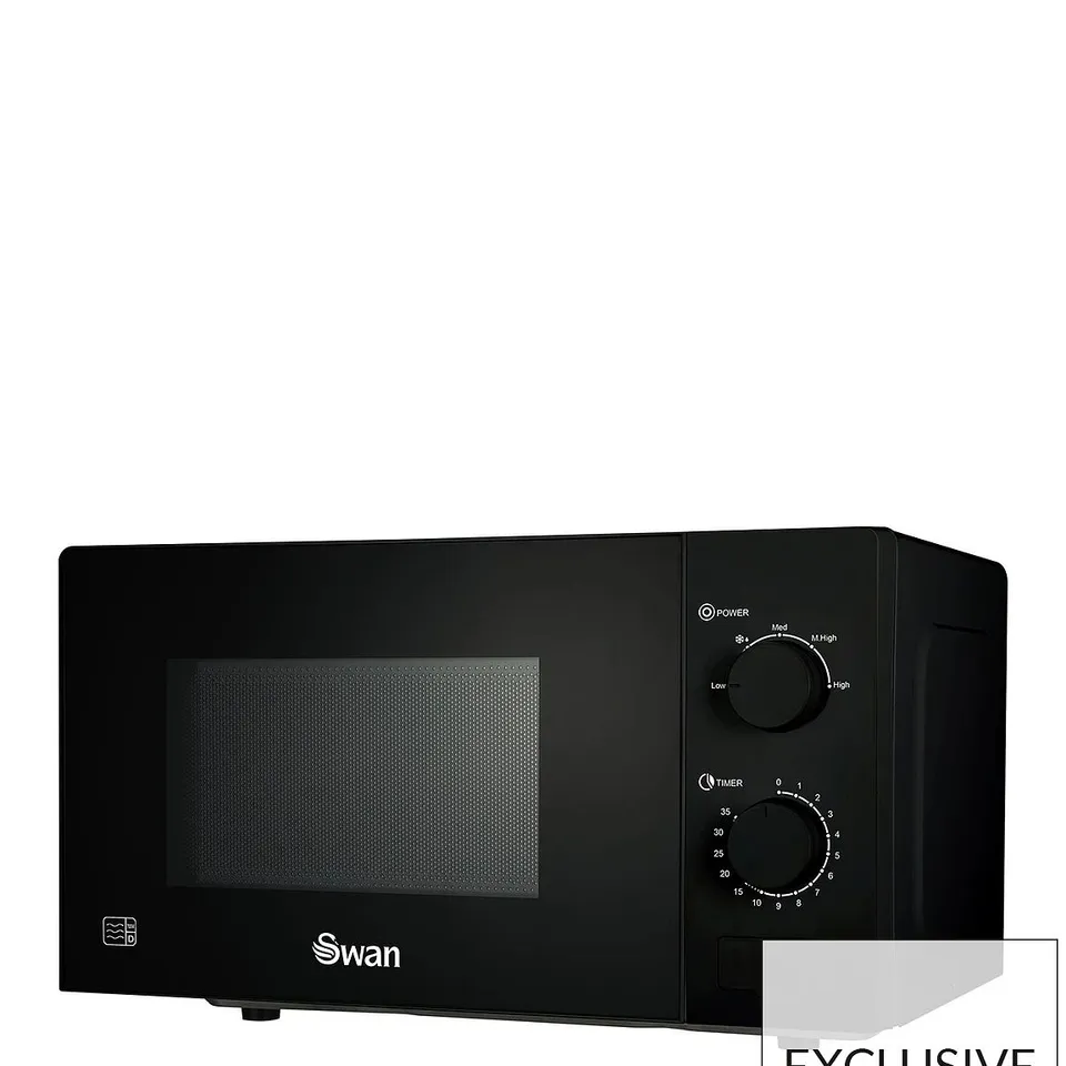 SWAN 20L 700W MANUAL MICROWAVE - BLACK