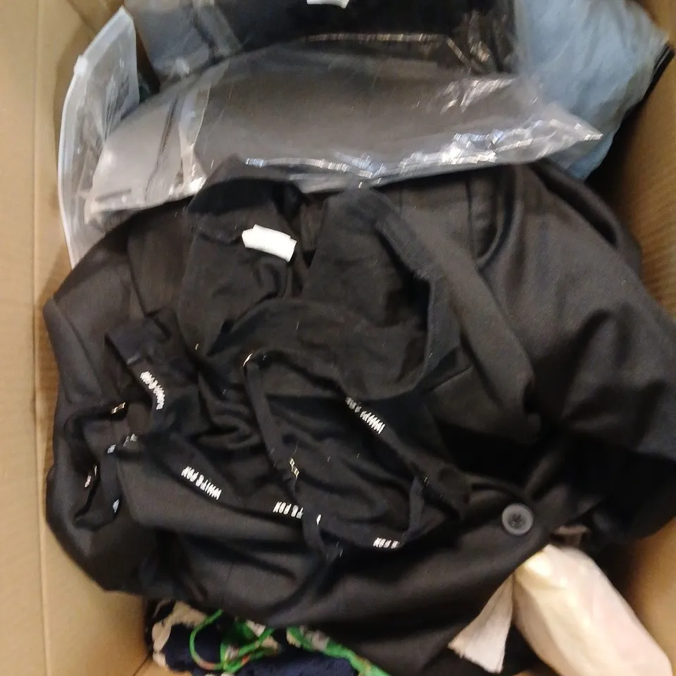 APPROXIMATELY 25 ASSORTED CLOTHING PRODUCTS IN VARIOUS STYLES & SIZES
