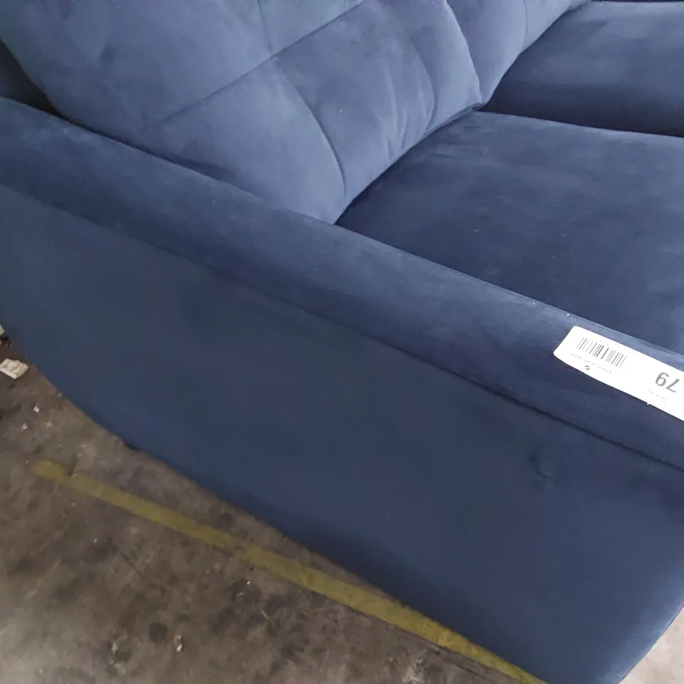 QUALITY BRITISH DESIGNER LOUNGE Co. FOUR SEATER SOFA PLUSH BLUE FABRIC 