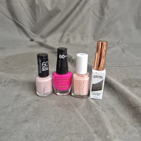 APPROXIMATELY 20 BOTTLES OF NAIL VARNISH TO INCLUDE MAX FACTOR, RIMMEL AND ESSIE