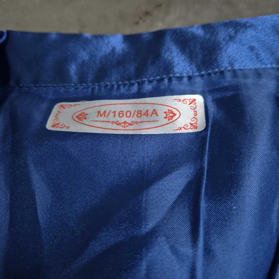 BLUE SATIN PYJAMAS WITH WHITE PIPING – SIZE M (160/84A)