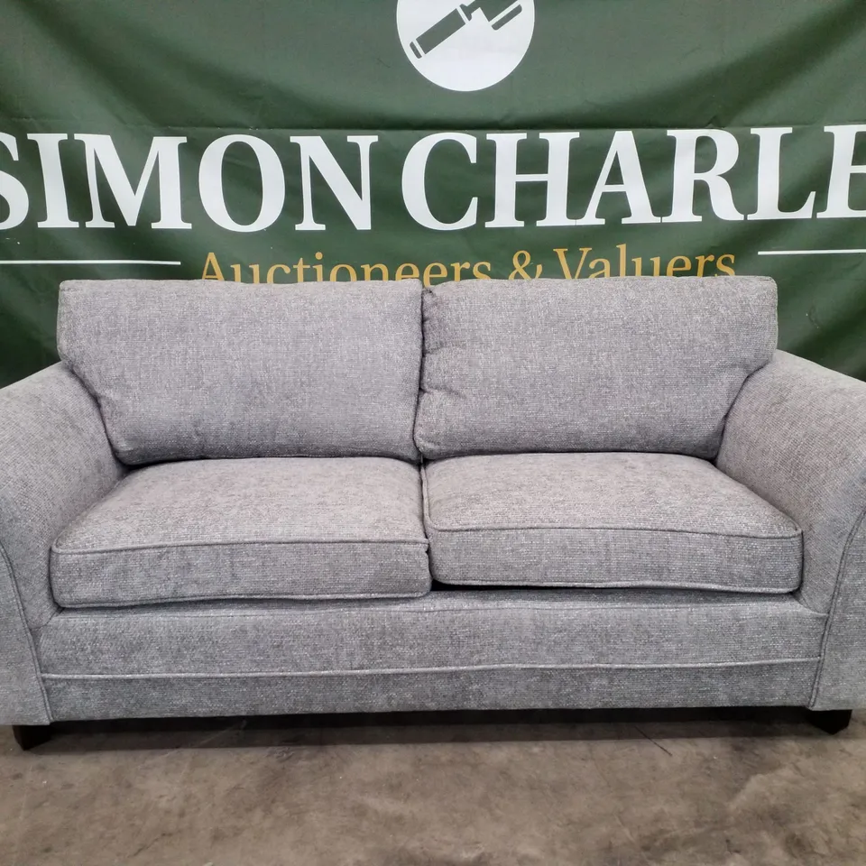QUALITY DESIGNER 3 SEATER SOFA - LIGHT GREY FABRIC