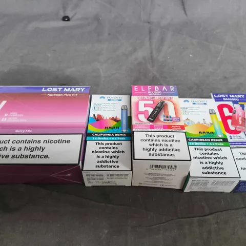 APPROXIMATELY 15 ASSORTED E-CIGARETTE AND VAPE PRODUCTS TO INCLUDE LOST MARY, ELFBAR, HAYATI ETC