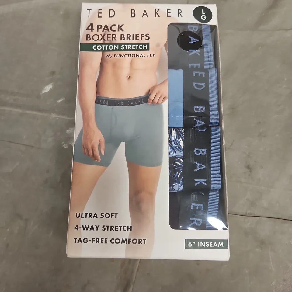 BOXED TED BAKER 4 PACK BOXERS BRIEFS - LARGE