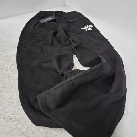 WHITE FOX WIDE LEG SWEATPANTS – MONOCHROME – SIZE S
