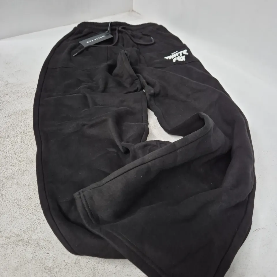 WHITE FOX WIDE LEG SWEATPANTS – MONOCHROME – SIZE S