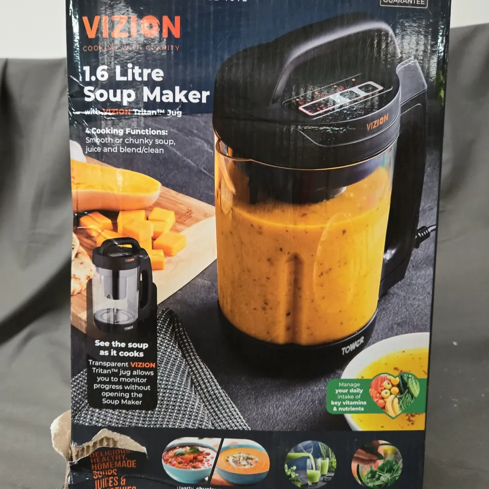 TOWER T12067 1000W VIZION 1.6L SOUP MAKER WITH TRANSPARENT BODY