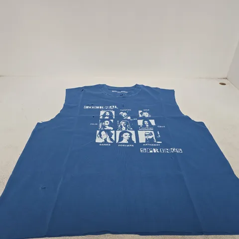 KRISTIAN KAISER ETERNAL SPRINGS BLUE SLEEVE T SHIRT FEATURING RIHANNA, HATHAWAY, DIAZ ETC LARGE