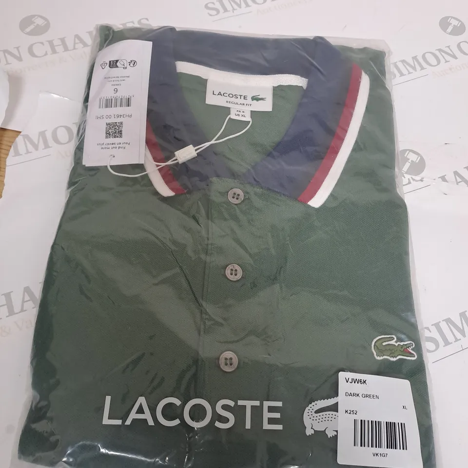 LACOSTE GREEN POLO SHIRT SIZE XL