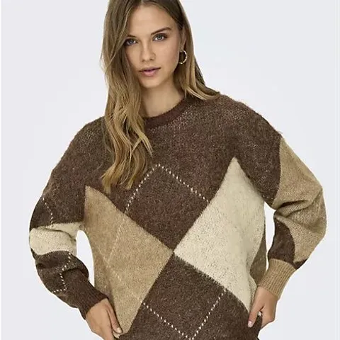 ONLY NOEME ARGYLE KNITTED JUMPER