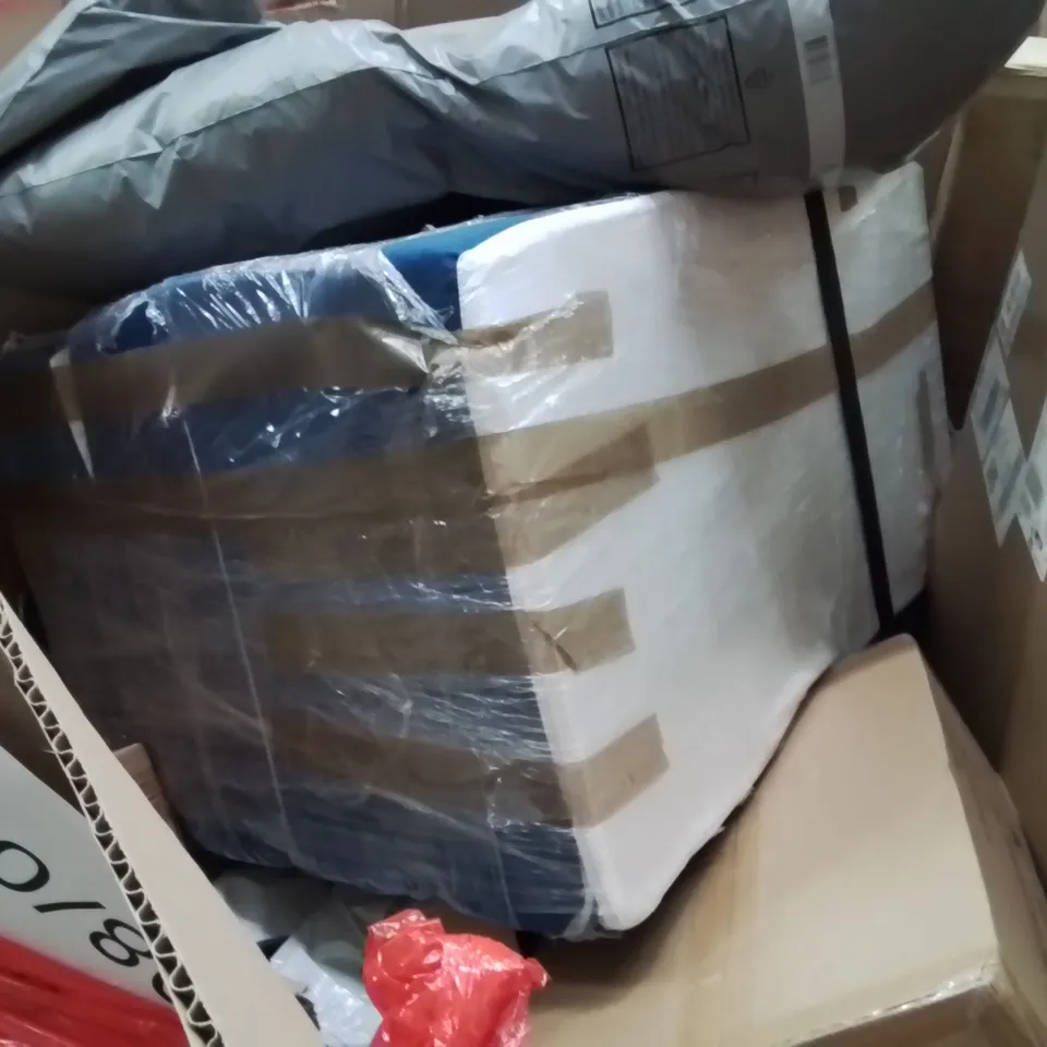 PALLET OF ASSORTED HOUSEHOLD GOODS AND PRODUCTS TO INCLUDE;STORAGE CASE,MIRROR,MATTRESS