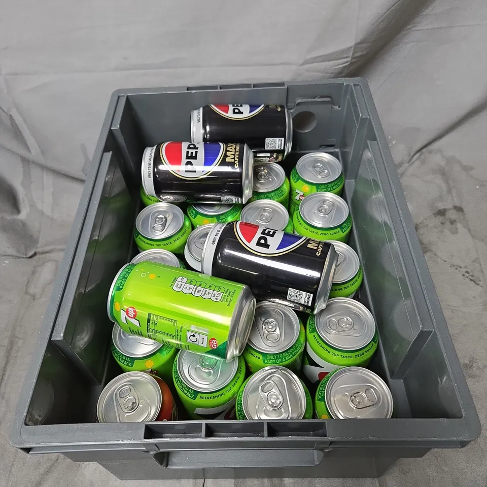 APPROXIMATELY 20 ASSORTED FOOD AND DRINK ITEMS INCLUDING 7UP ZERO SUGAR AND PEPSI MAX CAFFEINE FREE