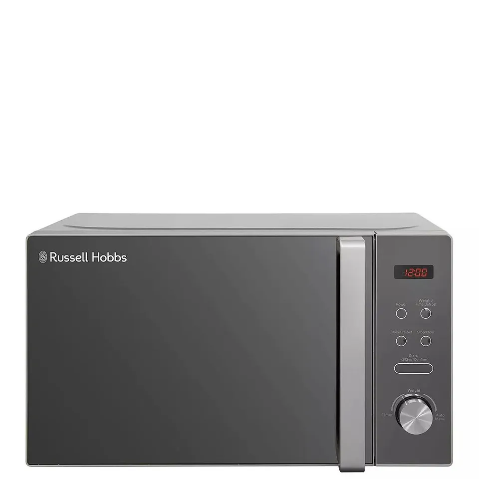 BOXED RUSSELL HOBBS RHM2076S 800-WATT MICROWAVE - SILVER 