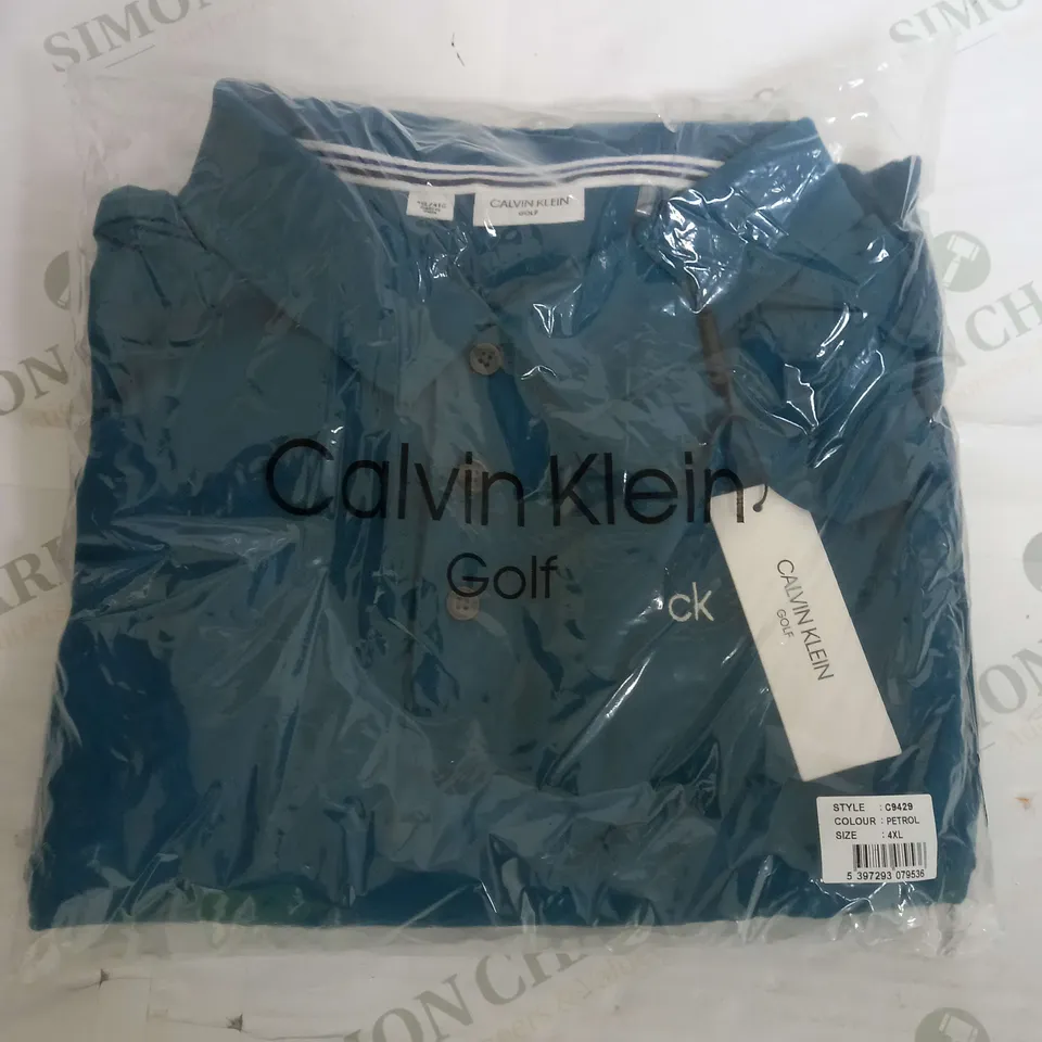 SEALED CALVIN KLEIN GOLF TURQUOISE POLO SHIRT - 4XL