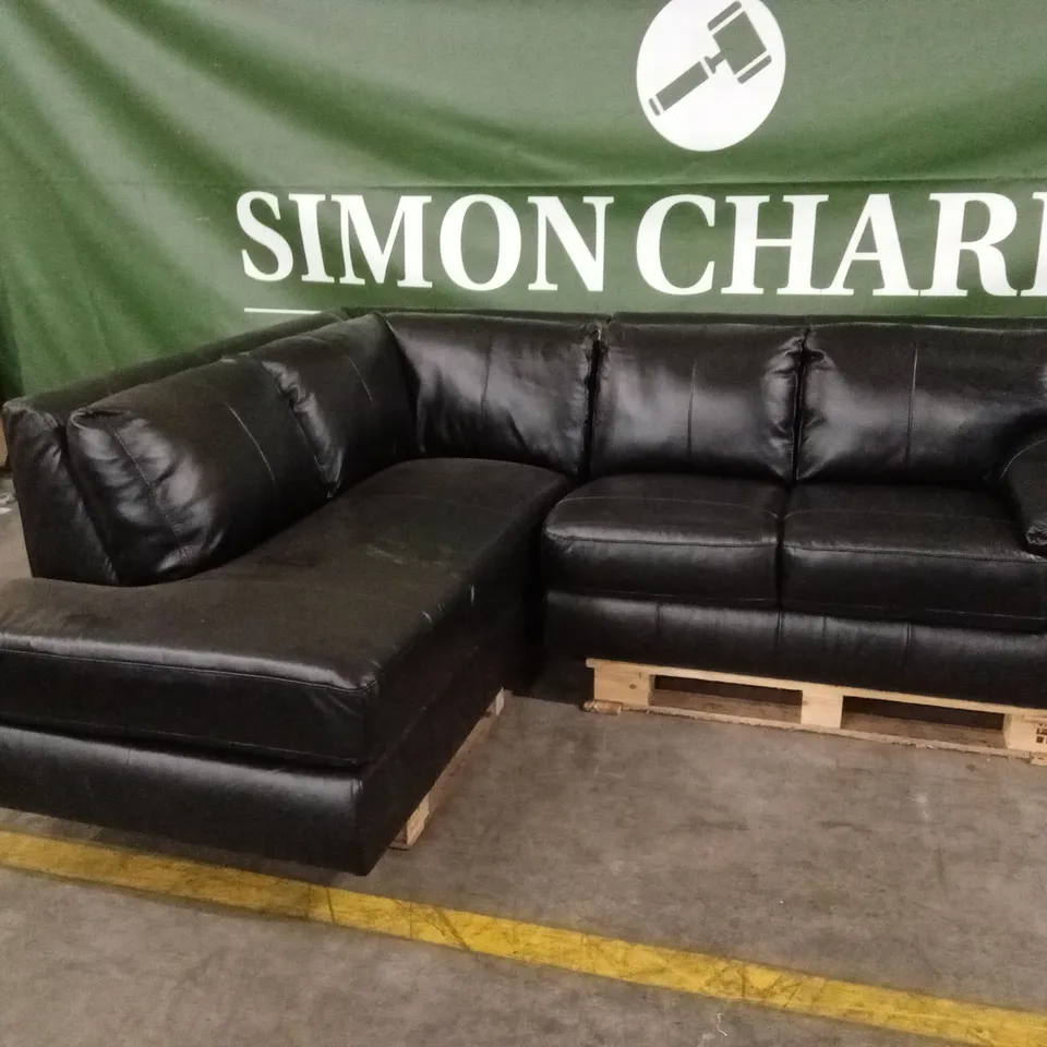 MARLOW ITALIAN LEATHER CORNER LEATHER CHAISE SOFA RRP £2399