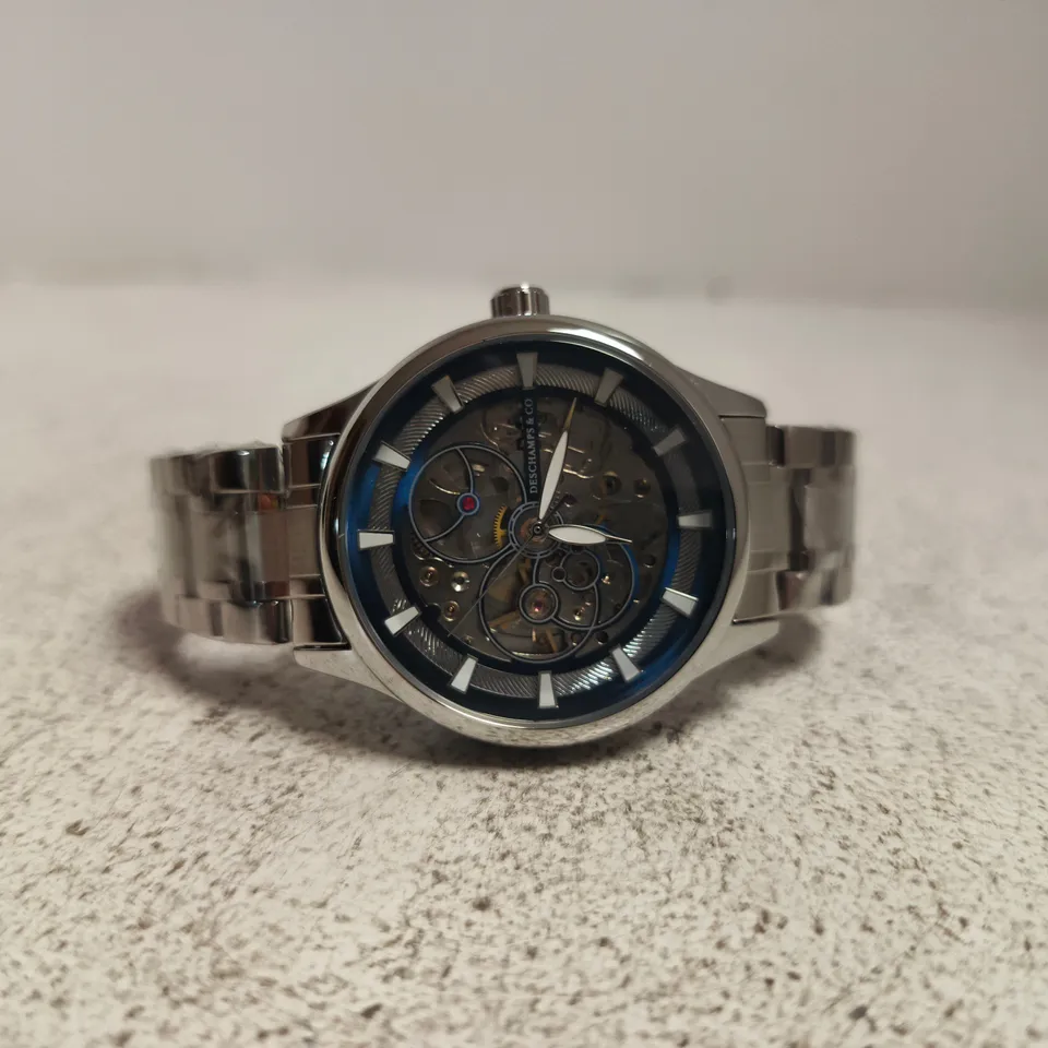 RAYMOND GAUDIN SKELETON AUTOMATIC WATCH – STAINLESS STEEL BRACELET IN BOX
