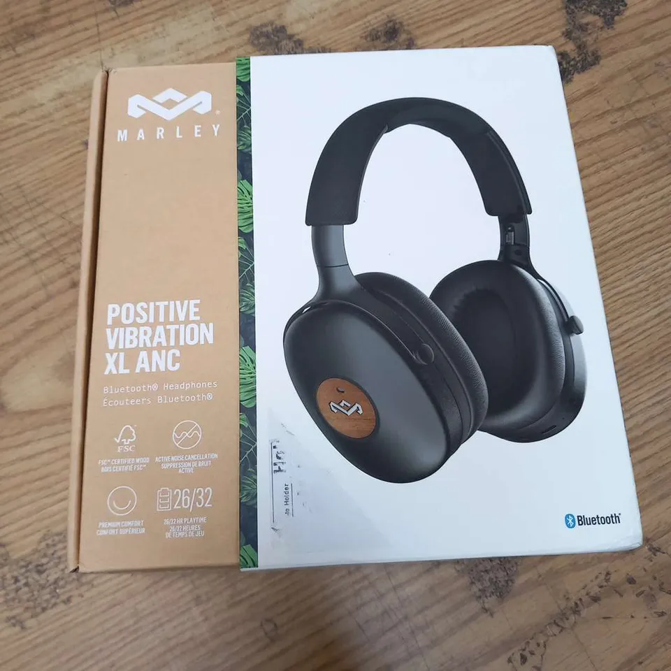 BOXED HOUSE OF MARLEY POSITIVE VIBRATION XL ANC BLUETOOTH HEADPHONES 