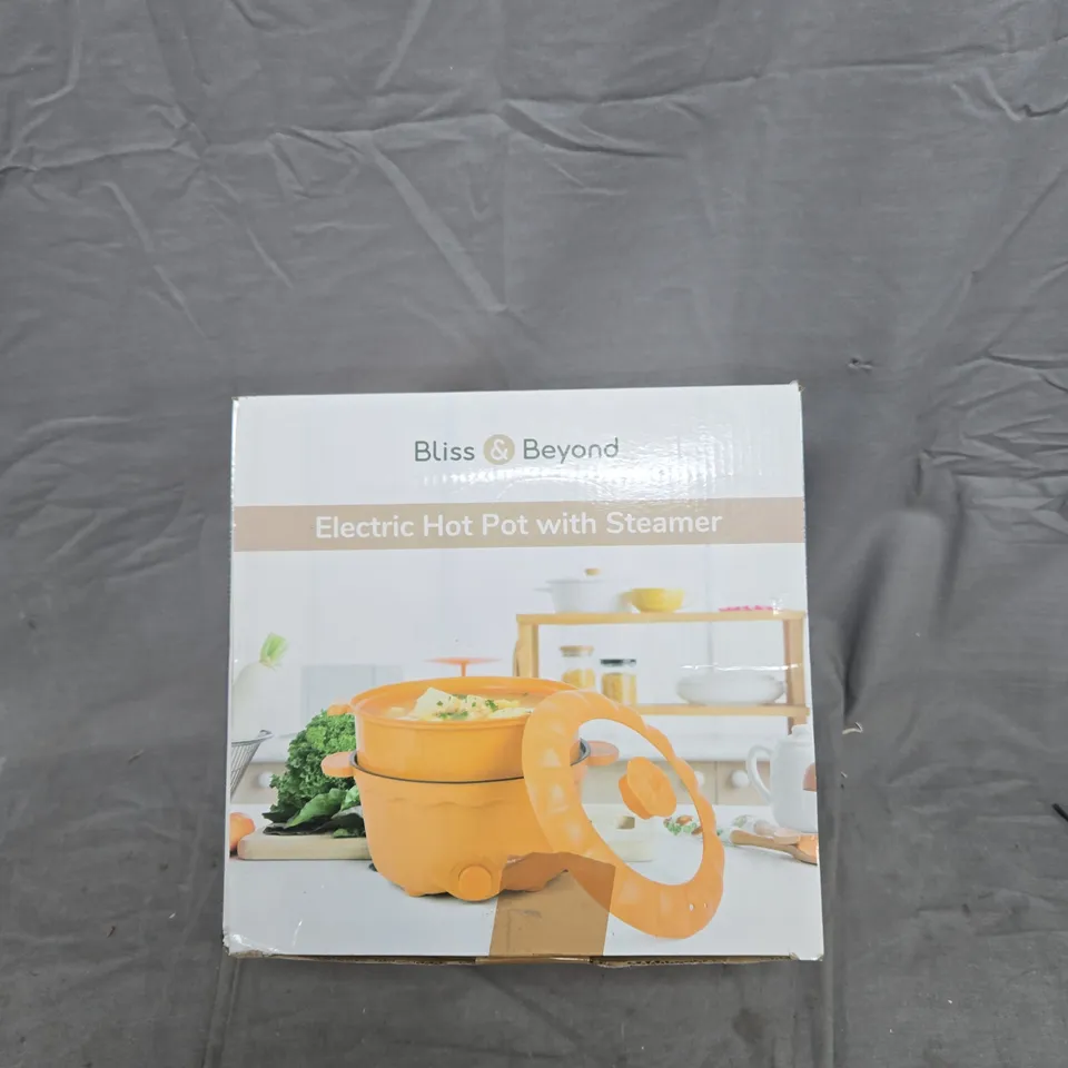 BLISS & BEYOND ELECTRIC HOT POT WITH STEAMER – BOXED