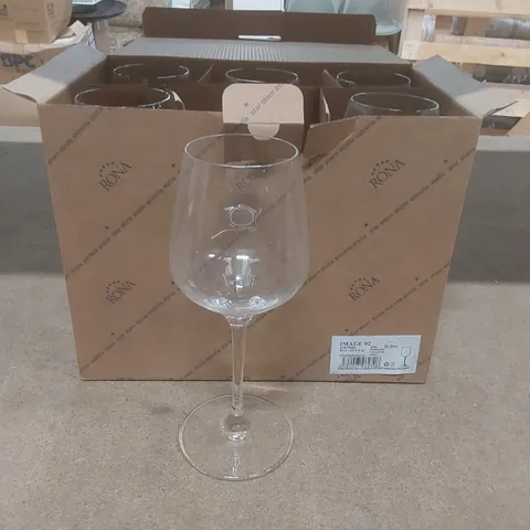 BOX CONTAINING 6x BRAND NEW RONA 360ML WINE GLASSES