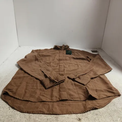HOLLAND COOPER ASTER SHIRT – TOBACCO HERRINGBONE, UK 12