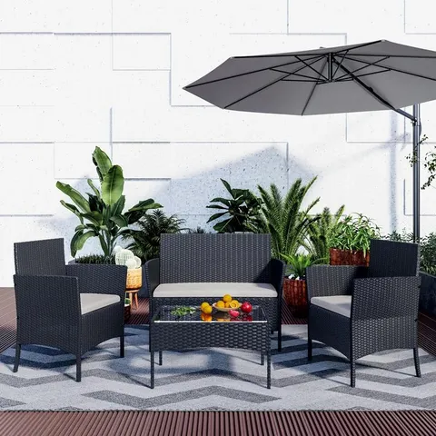 BOXED OUTDOOR GERARDI ALL WEATHER WICKER 4-PERSON SEATING GROUP