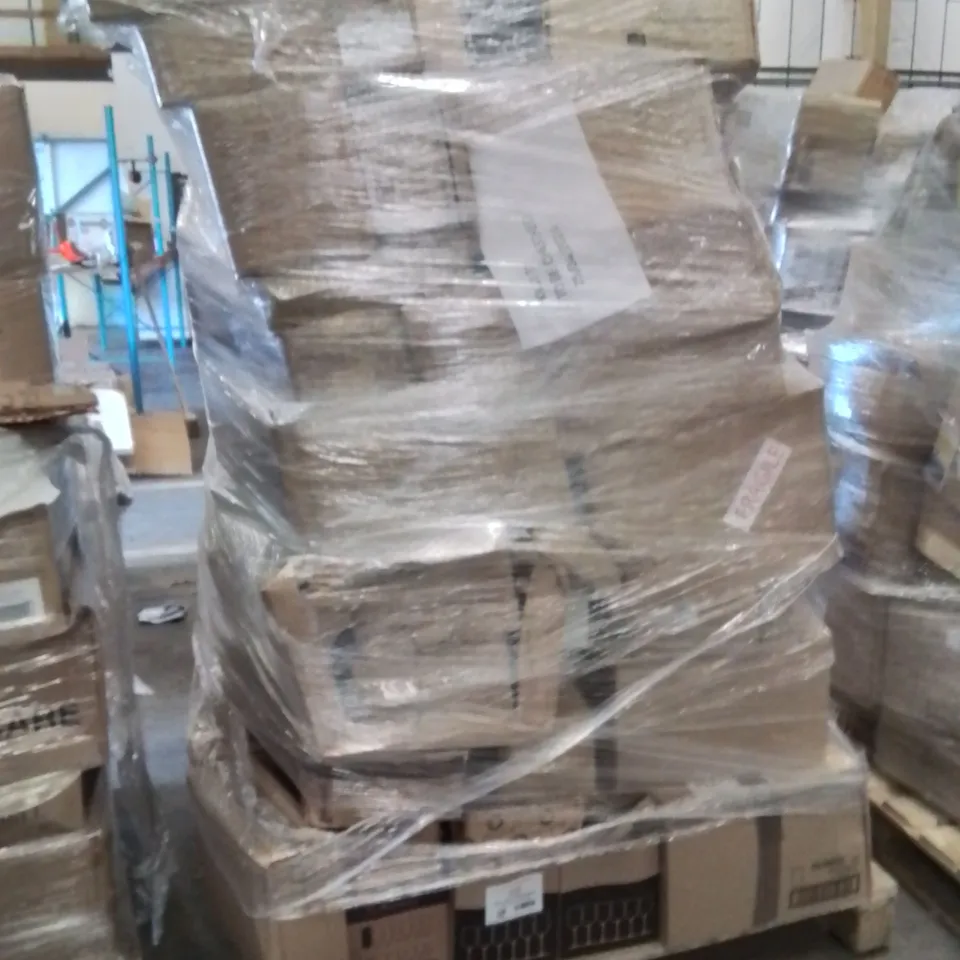PALLET CONTAINING CATERING ITEMS AND PRODUCTS SUCH AS;PASABAHCE TUMBLERS,UTOPIA PLATES,,RIEDEL WINE GLASSES,LATTE MUGS