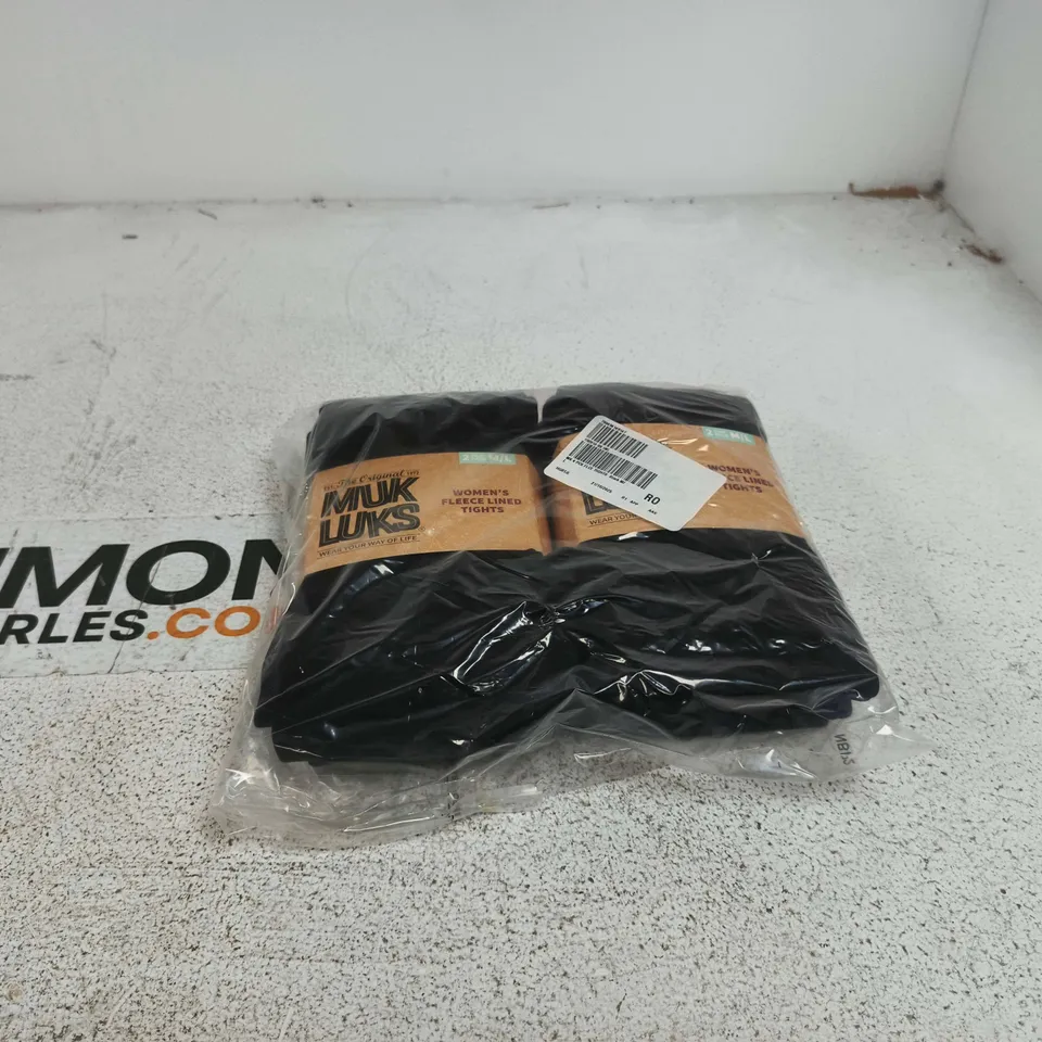 MUK LUKS 4 PACK FLEECE TIGHTS BLACK MEDIUM/LARGE