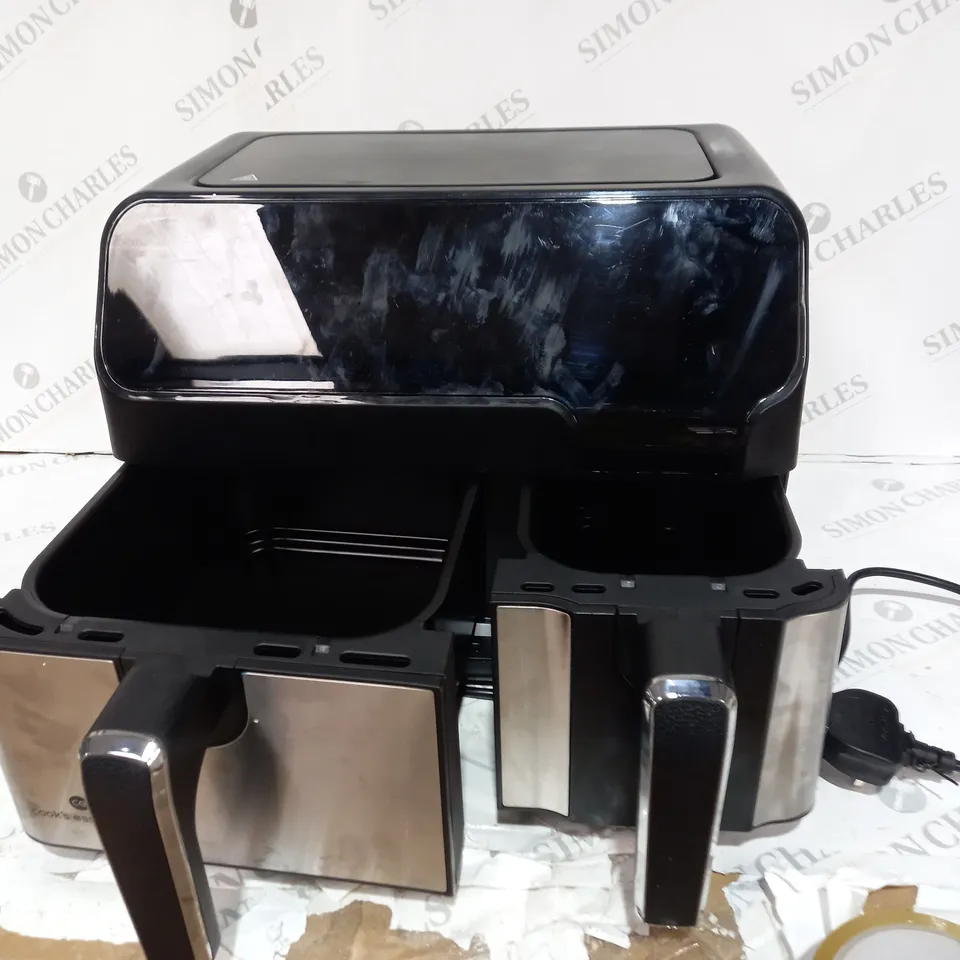 BOXED COOK'S ESSENTIALS 7.7L DUAL AIR FRYER, BLACK