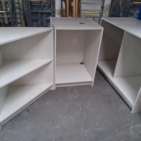 THREE ASSORTED SHELVING UNITS