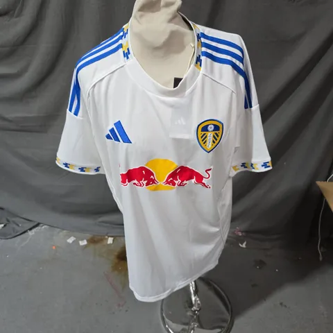 LEEDS UNITED FOOTBALL SHIRT – WHITE, ADIDAS, SIZE L 