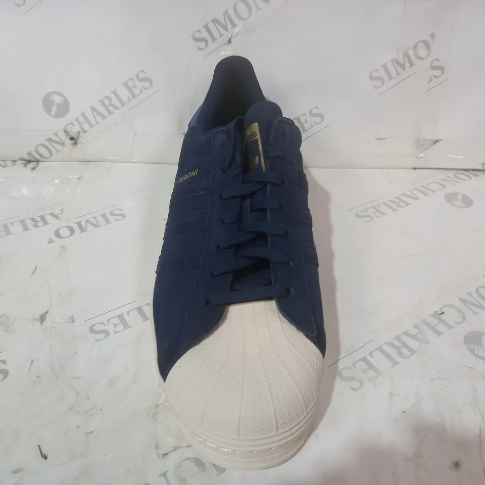 PAIR OF ADIDAS SUPERSTAR SHOES IN NAVY UK SIZE 11