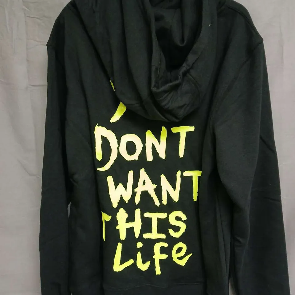 YOU DON'T WANT THIS LIFE PAINTER HOODIE – BLACK, SIZE S