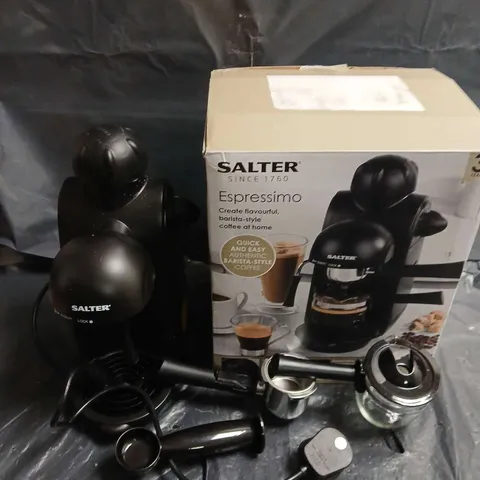 SALTER ESPRESSO COFFEE MAKER – BLACK , BOXED WITH ACCESSORIES