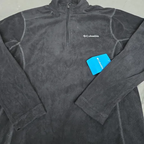 COLUMBIA 1/4 ZIP FLEECE IN BLACK - SIZE SMALL