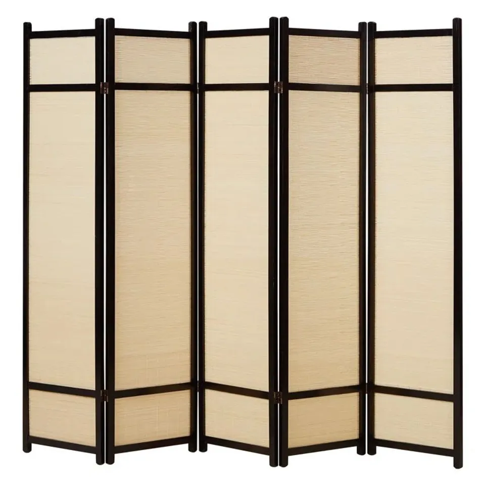 BOXED DIVIDER NOVELLO PARAVENT PARTITION WALL WOOD BAMBOO WITH 5 PANELS (1 BOX)