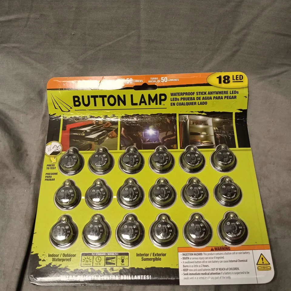 BUTTON LAMP – 18 LED WATERPROOF STICK-ANYWHERE LIGHTS