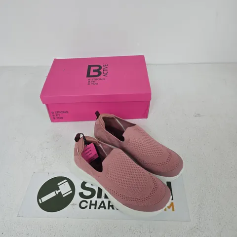 B ACTIVE LADIES' TRAINERS - PINK SLIP-ON, UK SIZE 6
