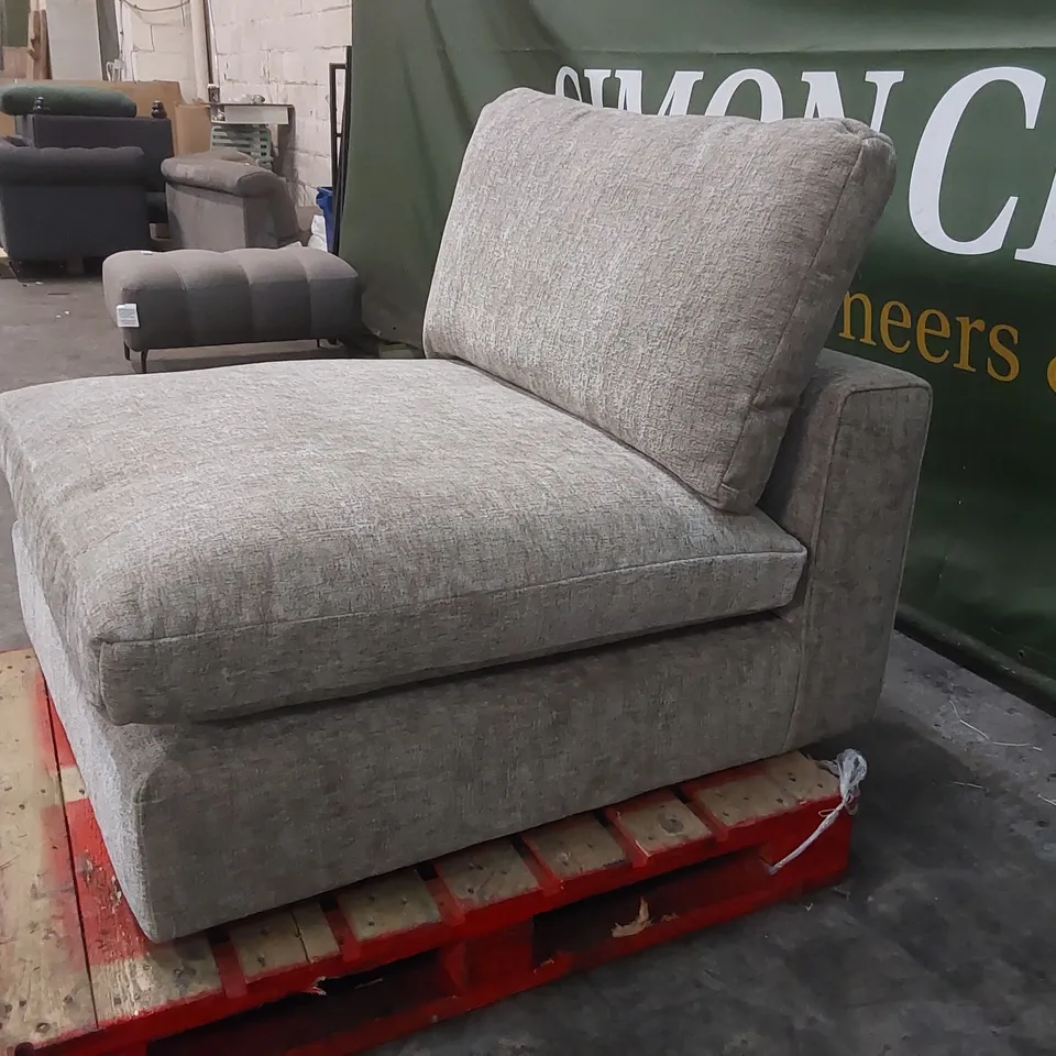 QUALITY DESIGNER FABRIC UPHOLSTERED ARMLESS CHAIR