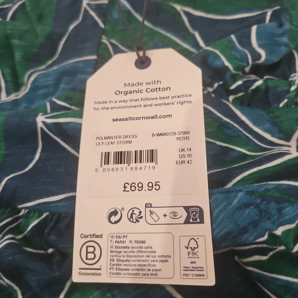 SEASALT CORNWALL LILY LEAF STORM DRESS – UK 14 PETITE (US 10, EU 42)