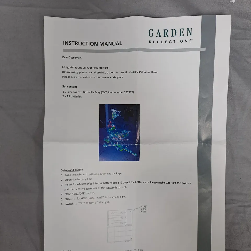 GARDEN REFLECTIONS LUMINOS FLUX BUTTERFLY FAIRY – BATTERY-OPERATED OUTDOOR LIGHT