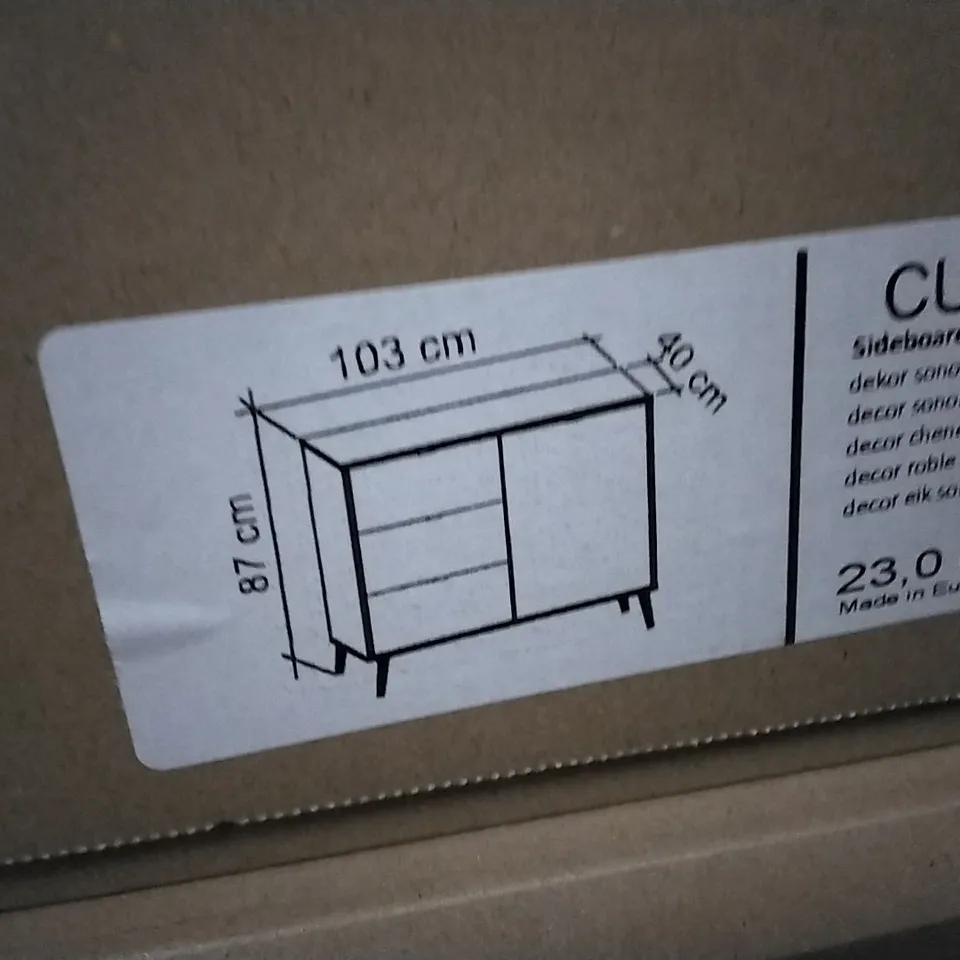 BRAND NEW BOXED CUBA 1 SIDEBOARD SONOMA OAK TRICOLOUR (ONLY 1 BOX OF 2, INCOMPLETE)