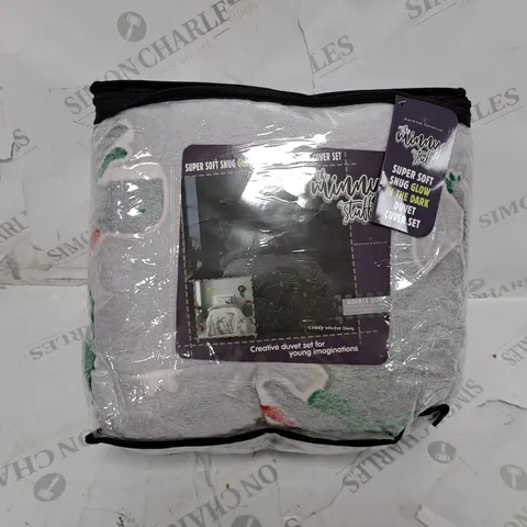 THE MIMMY STUFF SUPER SOFT SNUG GLOW IN THE DARK DUVET COVER SET - DOUBLE