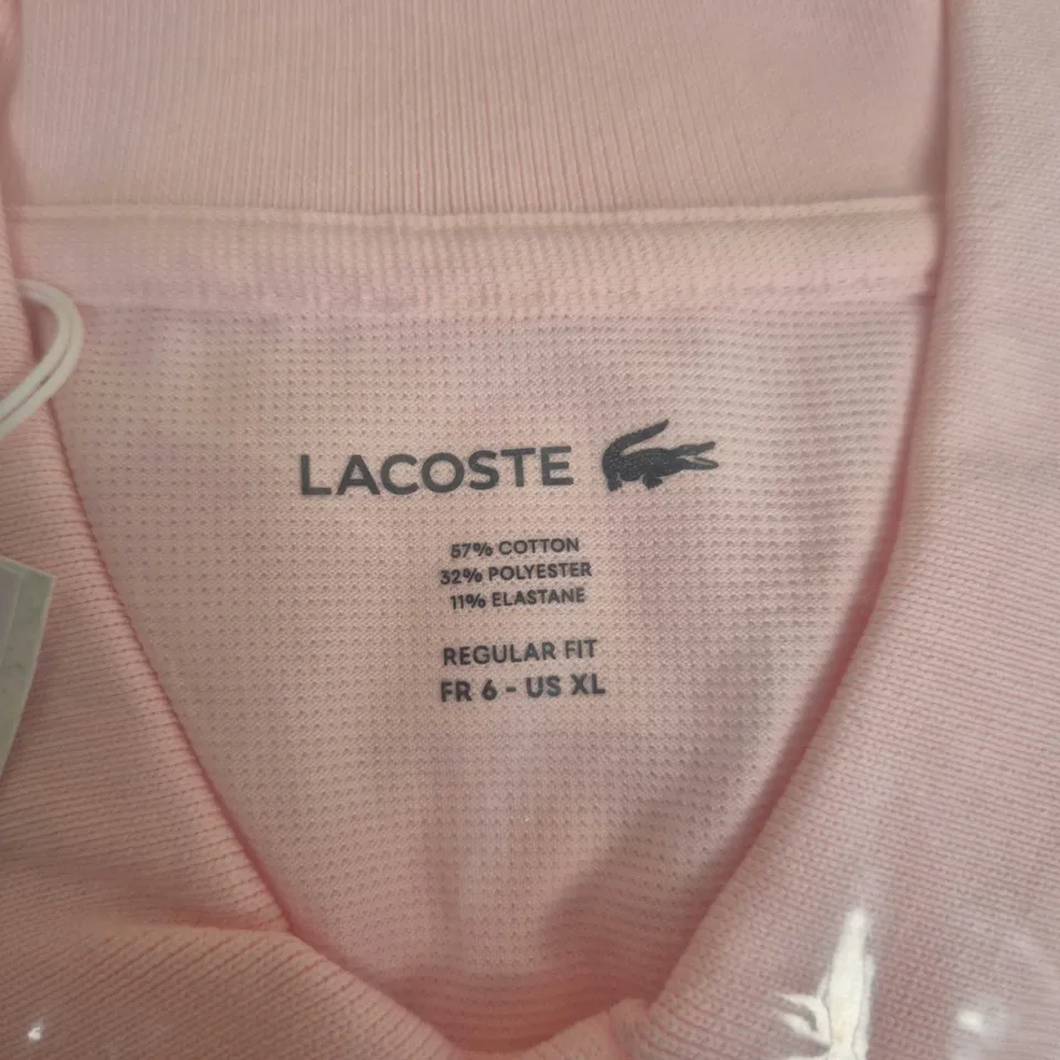 LACOSTE POLO SHIRT – PINK, REGULAR FIT (FR 6 / US XL)