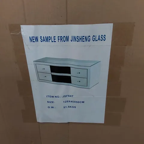 BOXED DESIGNER MIRRORED TV UNIT (1 BOX)