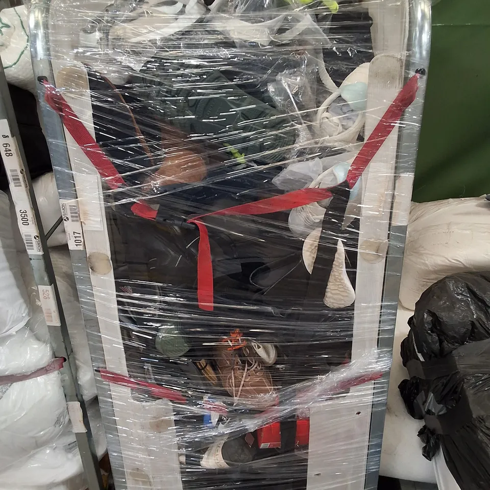 CAGE CONTAINING ASSORTED SHOES