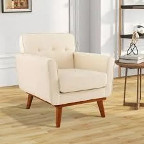 BOXED COSTWAY BEIGE PADDED ACCENT ARMCHAIR