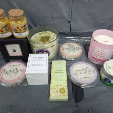 BOX OF ASSORTED CANDLES AND WAX MELTS