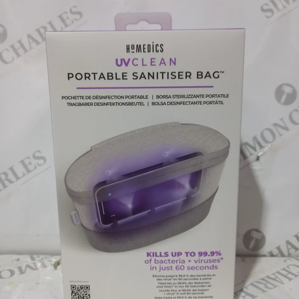 BOX OF 4 HOMEDICS UV CLEAN PORTABLE SANITISER BAG