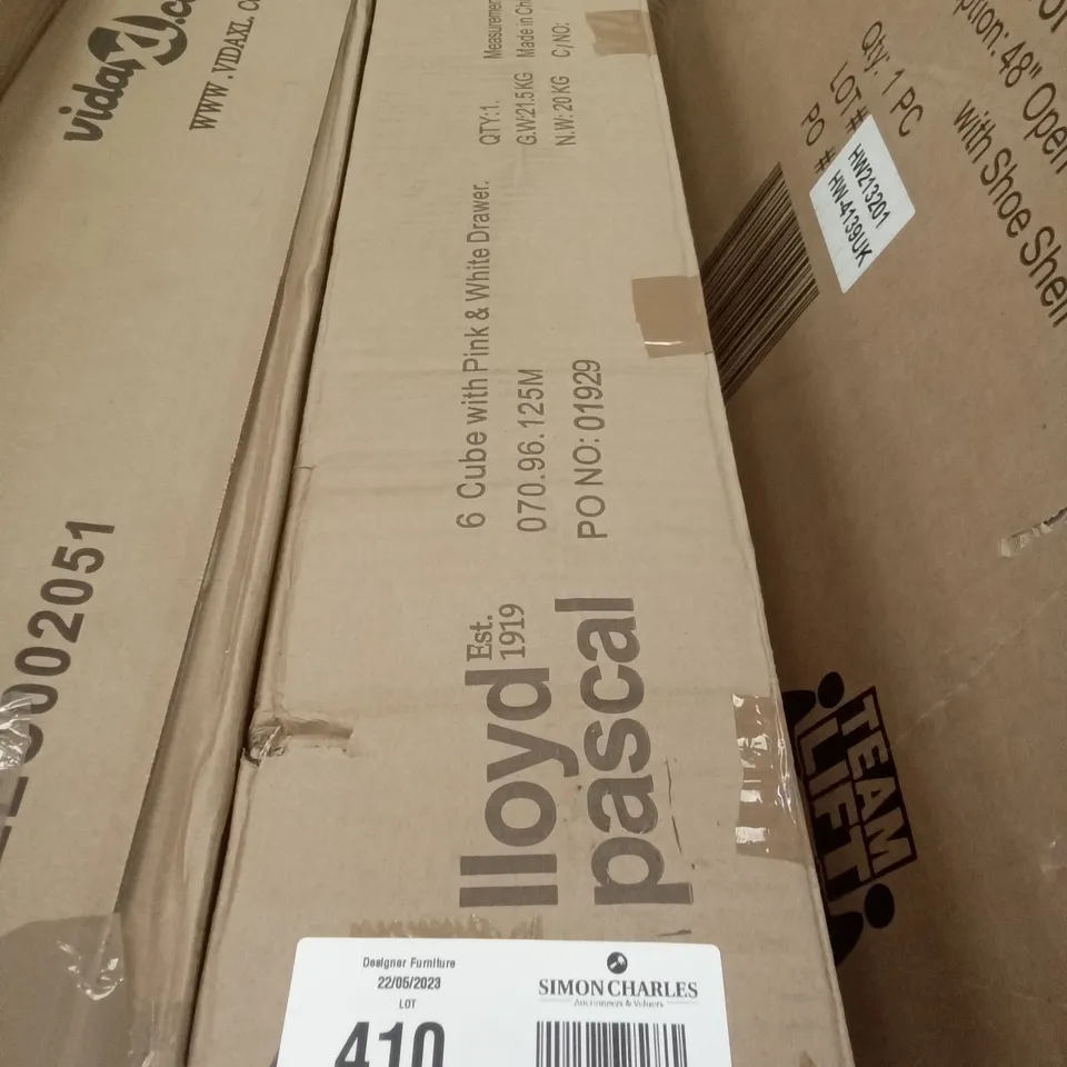 BOXED KIDS STORAGE UNIT - PINK/WHITE